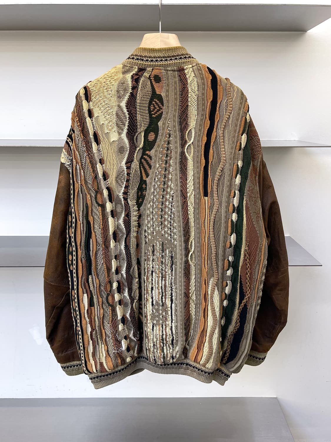 카를로 알베르토 90s 호주 케이블 레더 자켓 상품이미지4