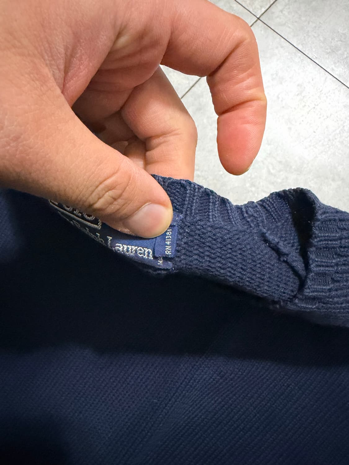 90s 랄프로렌 폴로 네이비컬러  빈티지 코튼 니트 100size   상품이미지4