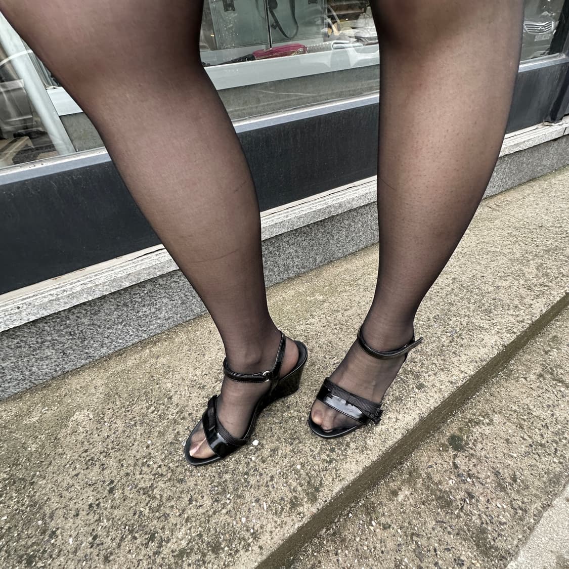 00s 빈티지 프라다 스포츠 페이턴트 가죽 리본 웨지 힐 상품이미지8