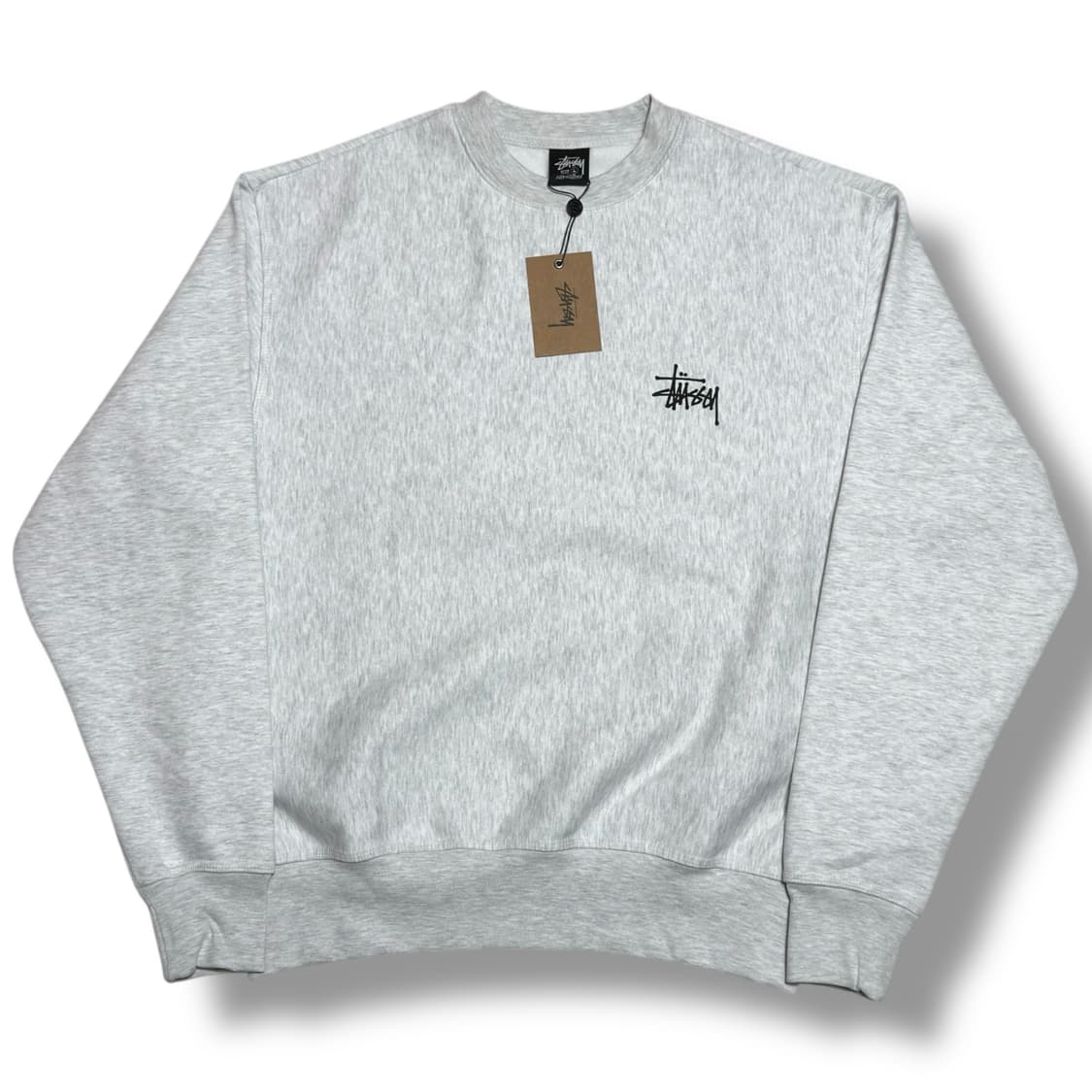 Stussy 새상품 빅로고 애쉬 헤더 기모 맨투맨 상품이미지2