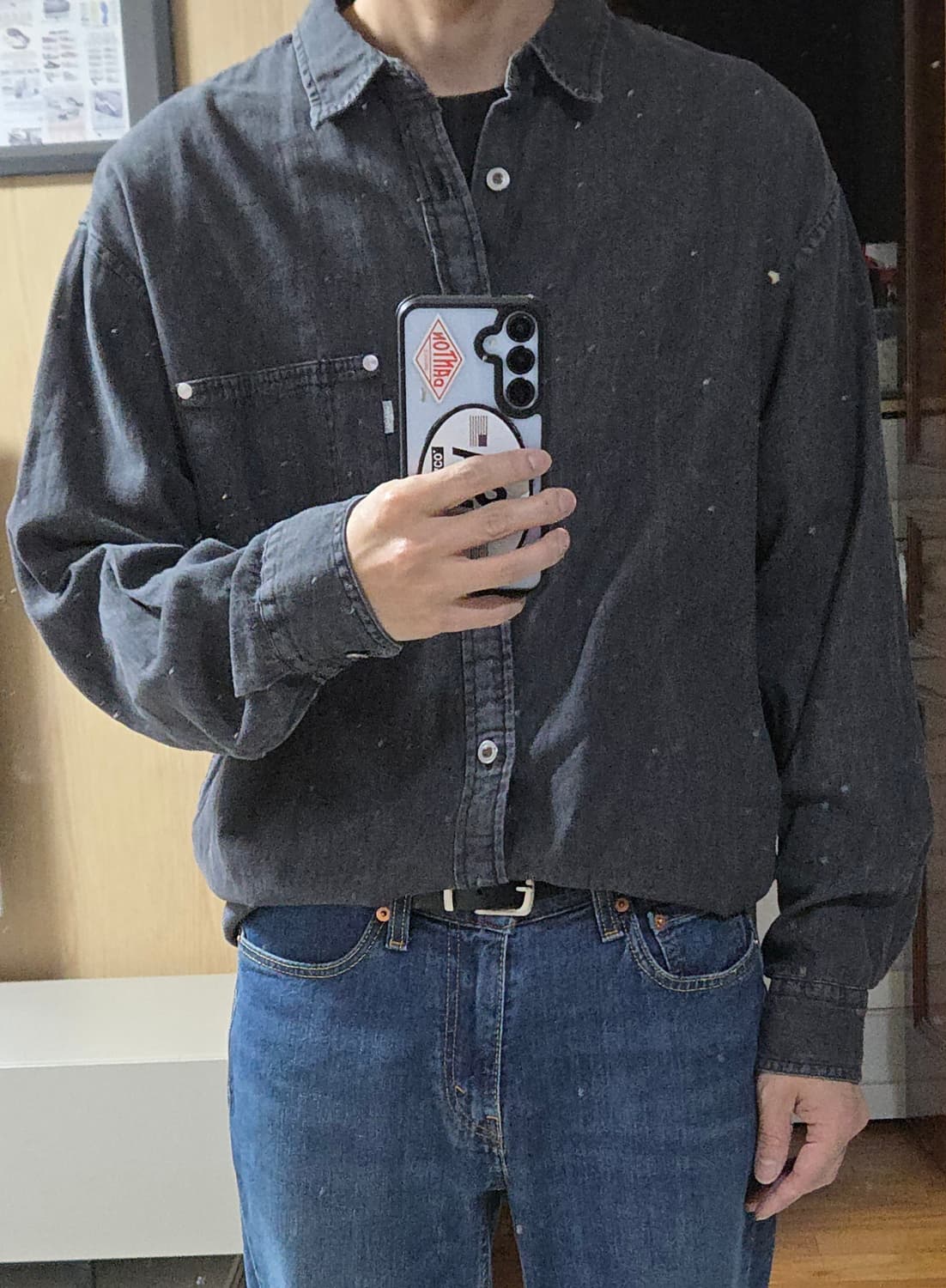 (착샷) 리바이스 실버탭 흑청 데님 오버핏 상품이미지7