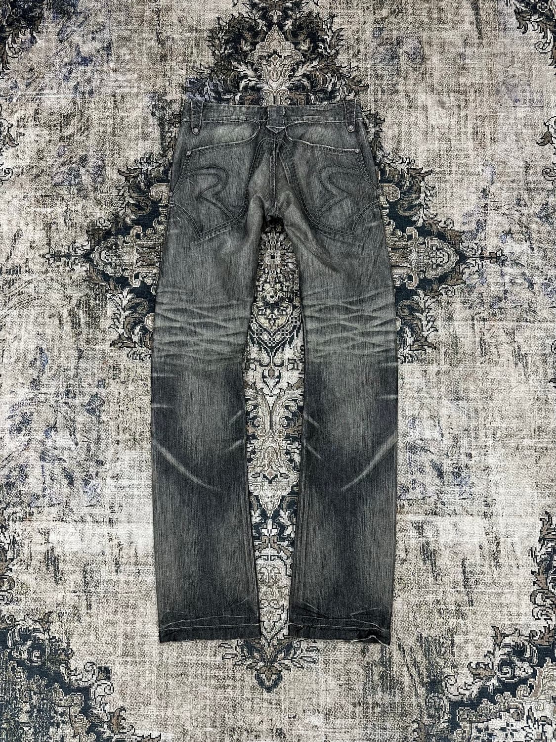 Obelisk stone washing bootscut jeans 상품이미지4