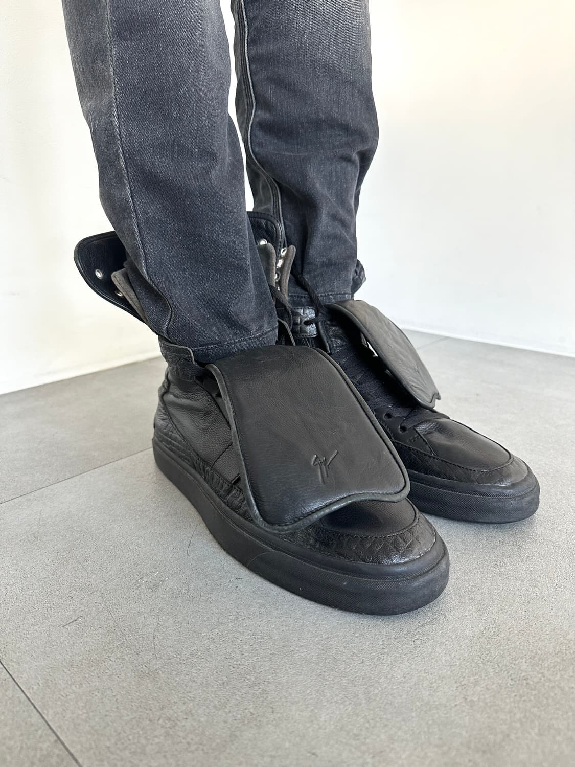 쥬세페자노티 아카이브 레더 폴딩 오버텅 하이탑 상품이미지3