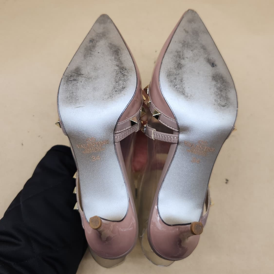 발렌티노 락스터드 힐 슬리퍼34 220 굽7.5 상품이미지3