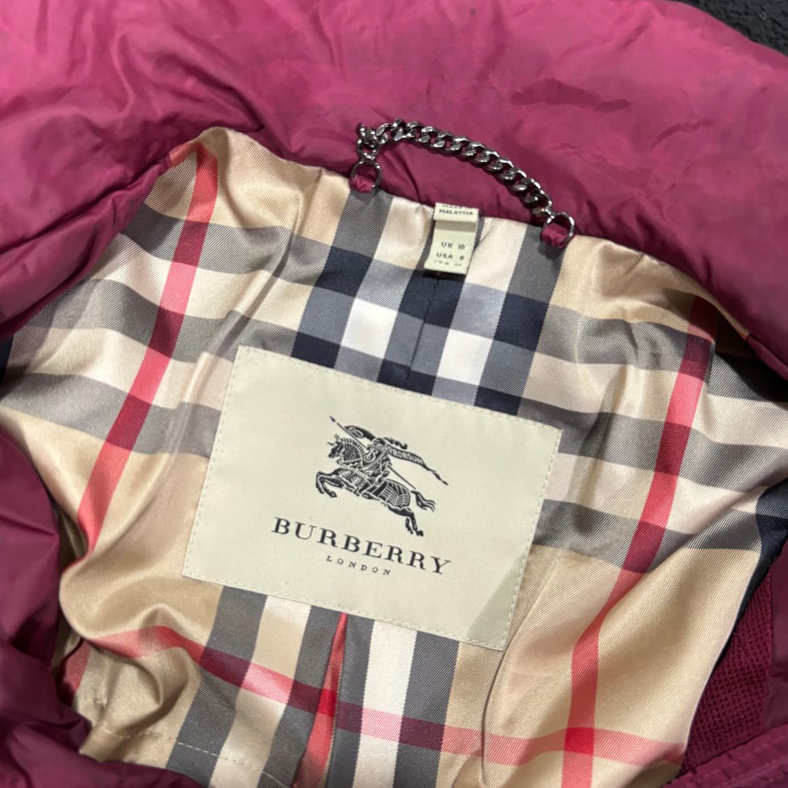 우먼M 버버리 BURBERRY 버건디 바람막이 자켓 상품이미지6