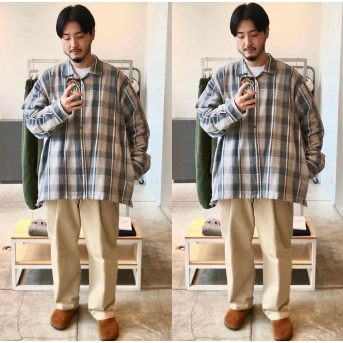 ssz 21aw suso cut 체크셔츠자켓 m 상품이미지2