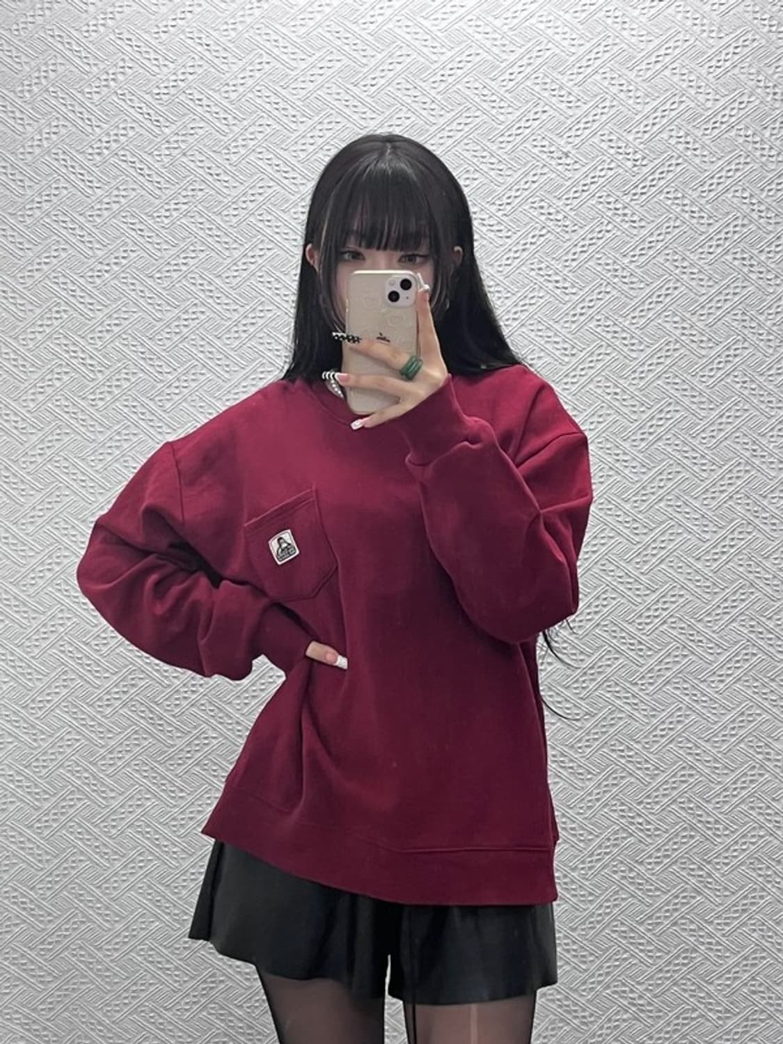 벤 데이비스 빈티지 버건디와인 오버핏 맨투맨 F C10303 상품이미지2