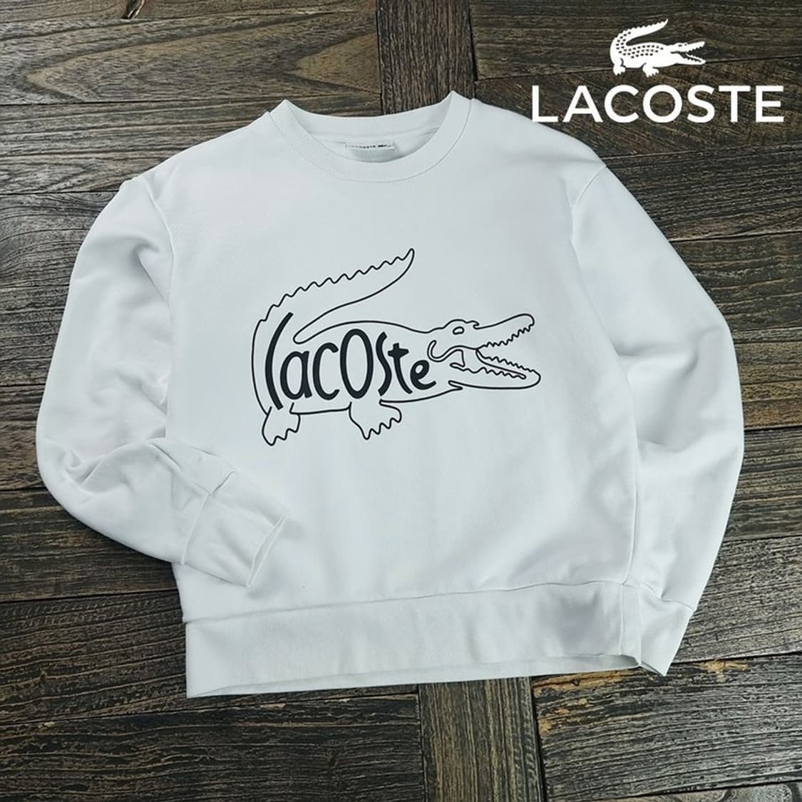 [라코스테] 빅로고 자수 오버핏 맨투맨 M19938 상품이미지1