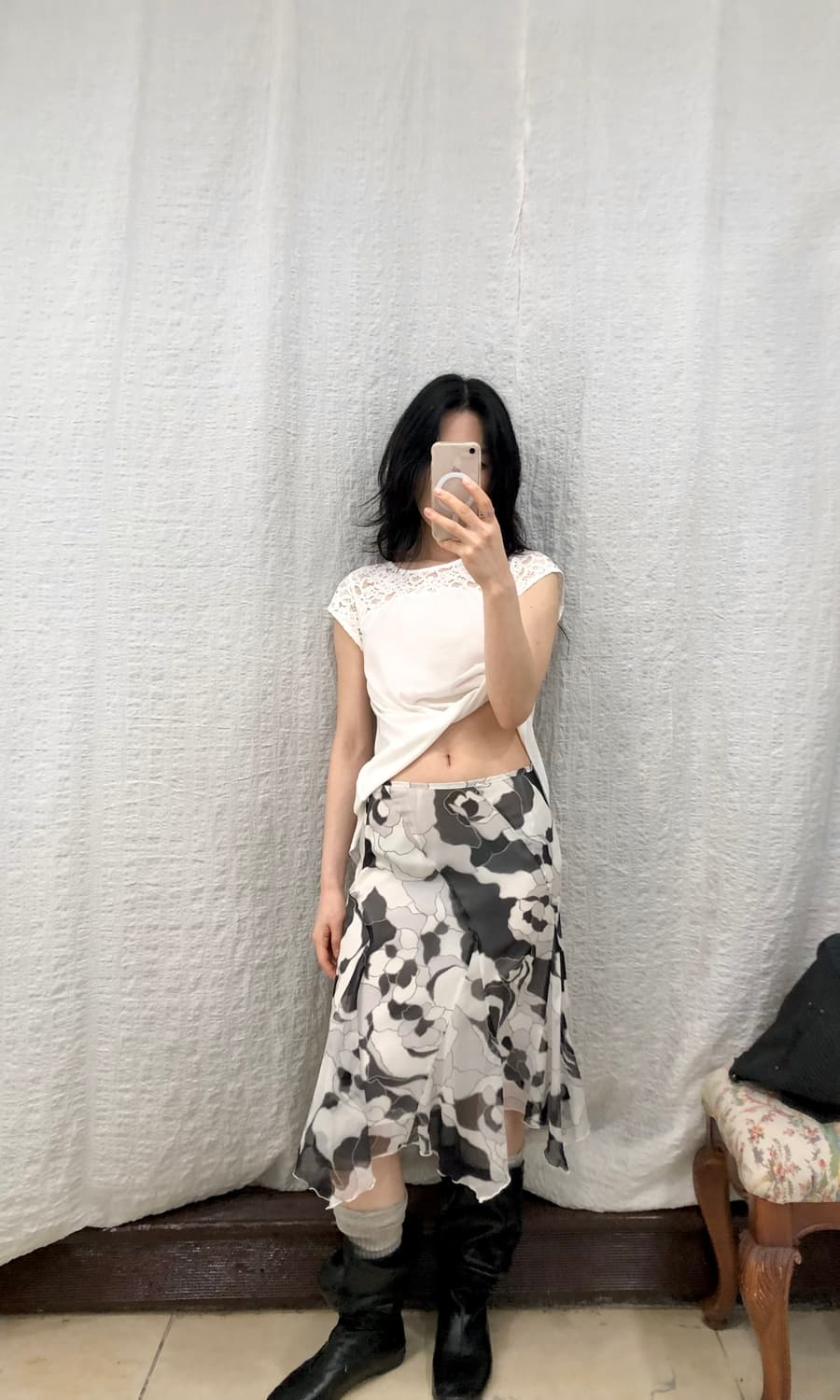 ink bloom midi skirt 상품이미지3