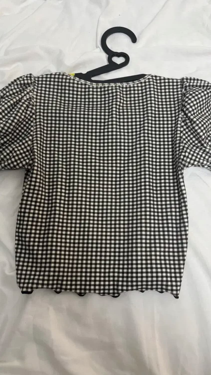 체크 크롭 반팔티 상품이미지2