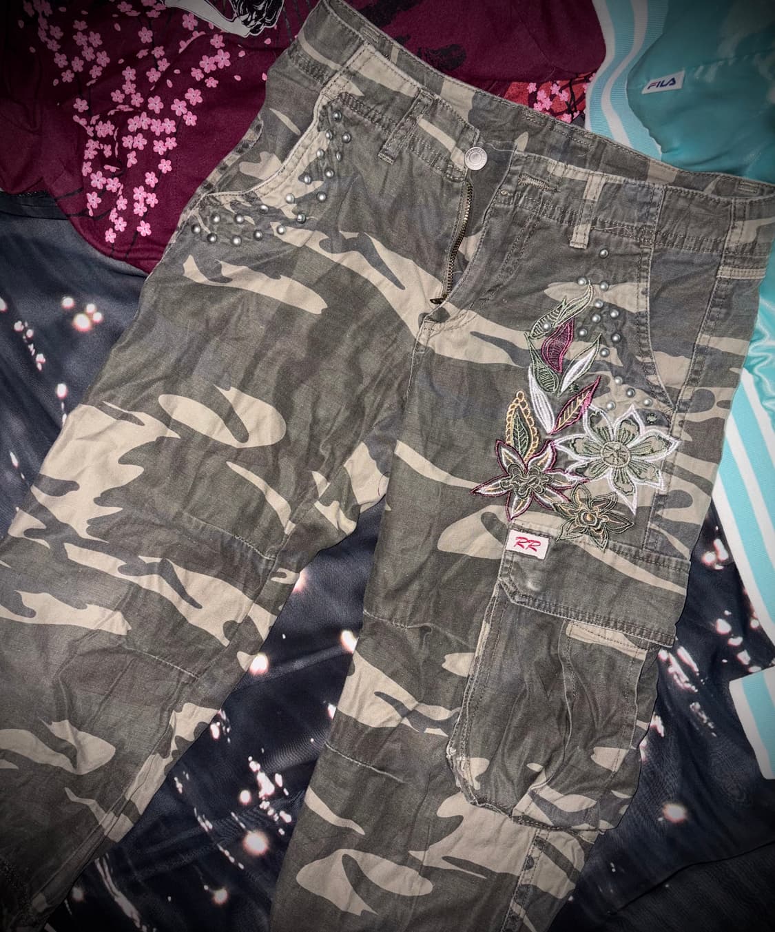 빈티지 디테일 카고 밀리터리 7부 팬츠 y2k 2000s 상품이미지1