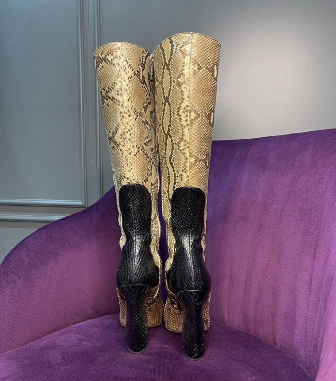 PRADA 11 /FW 부츠(파이톤 스킨-뱀피)38 사이즈-해외발송 상품이미지8
