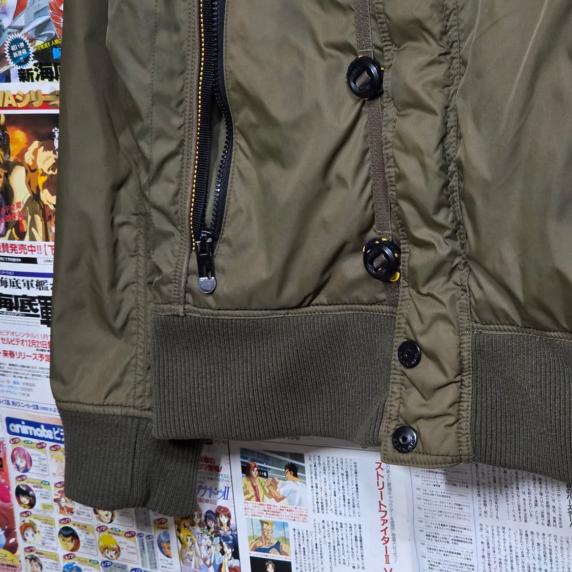 빈티지 카키 하이넥 누빔 항공 점퍼 상품이미지4