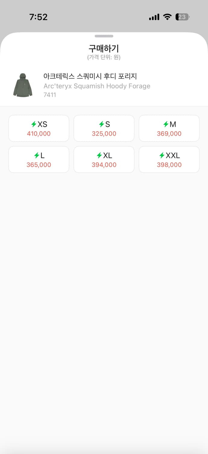 아크테릭스 스쿼미시 후디 포리지 XS 상품이미지1