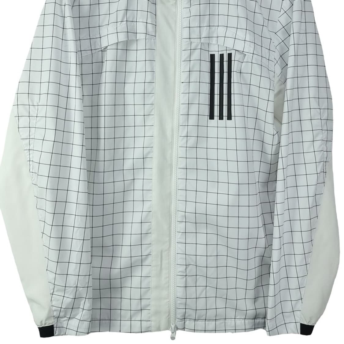 [아디다스] 체크 패턴 후드 바람막이 자켓 화이트 M18488 상품이미지5