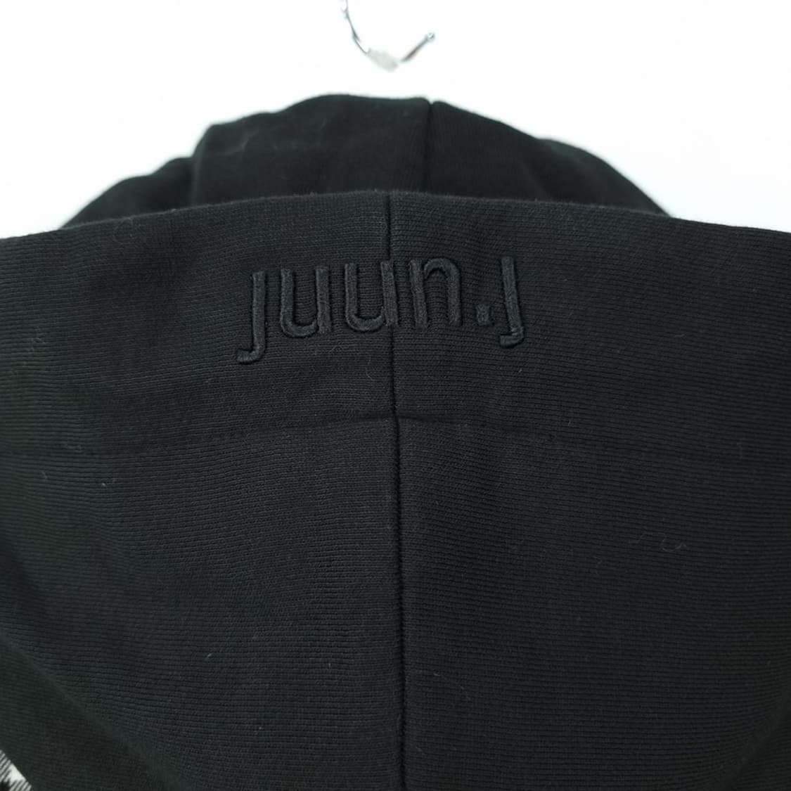 [준지] 18 F/W 후드 레이어링 오버사이즈 체크 롱 코트 P01549 상품이미지6