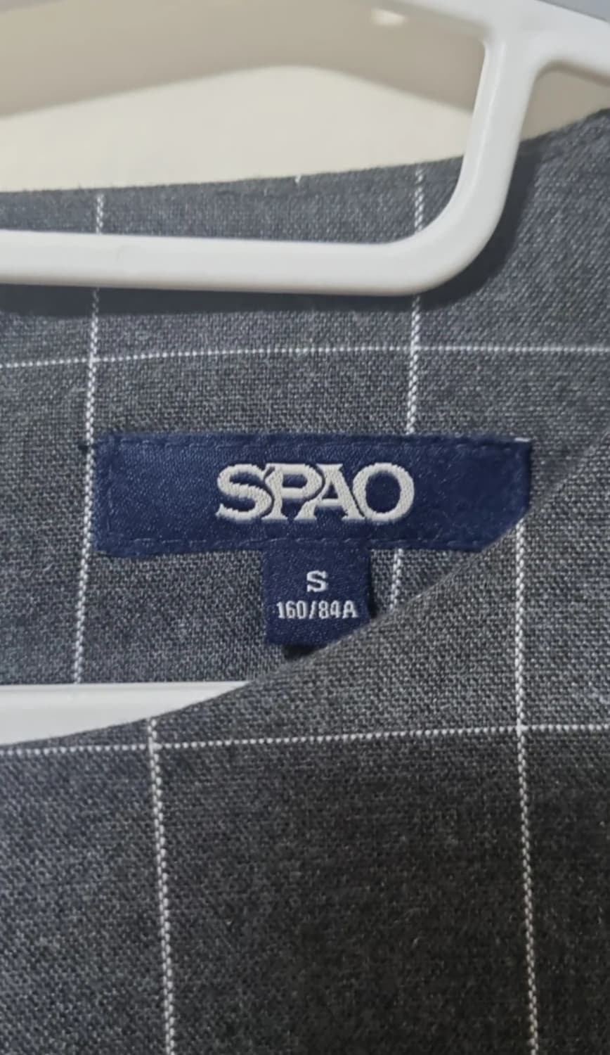 스파오 체크 페플럼 반팔 미니원피스 차콜 S 상품이미지2