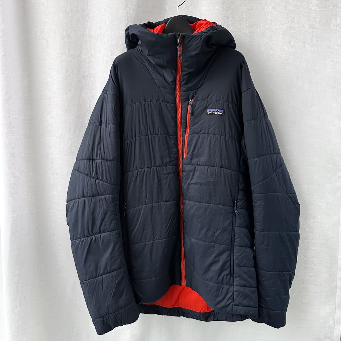 파타고니아 하이퍼 퍼프 후디 패딩 자켓 네이비 오렌지 M 상품이미지2