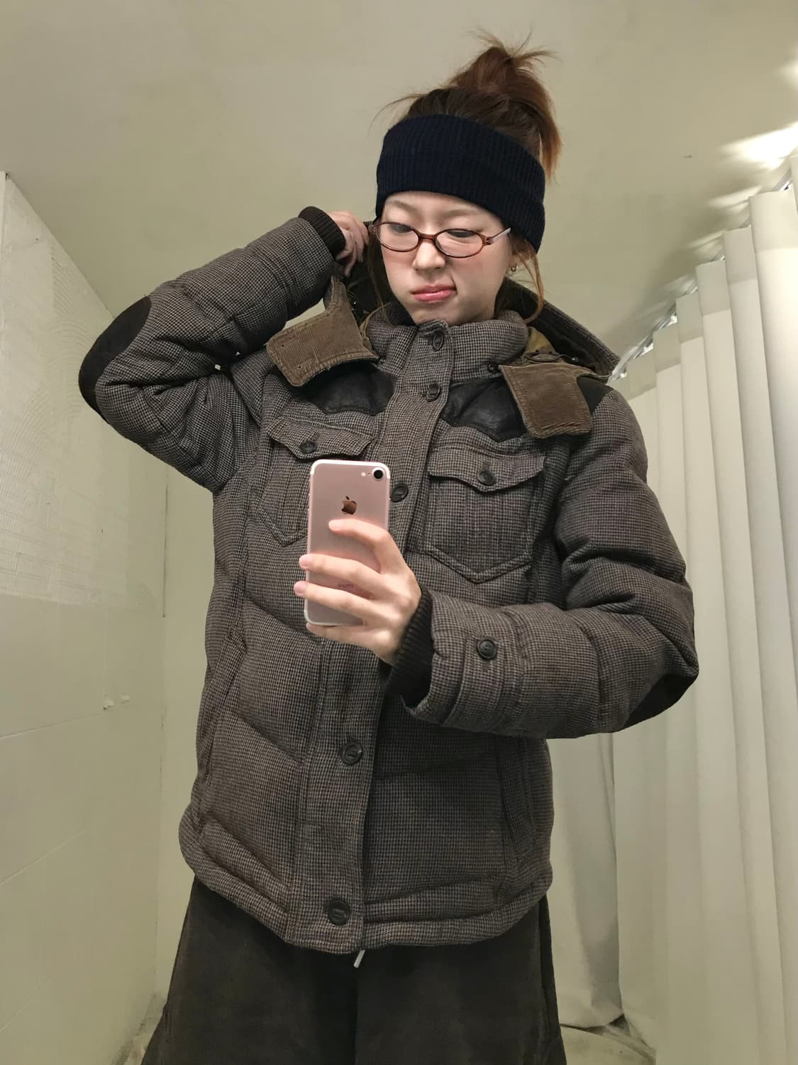 (세트 할인 가능) series 브라운 스웨이드 패치 코튼 패딩 상품이미지2