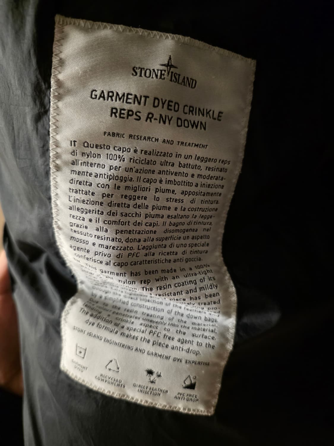 [23-24FW] 스톤아일랜드 가먼트 다잉 크링클랩스 패딩 2XL 상품이미지8