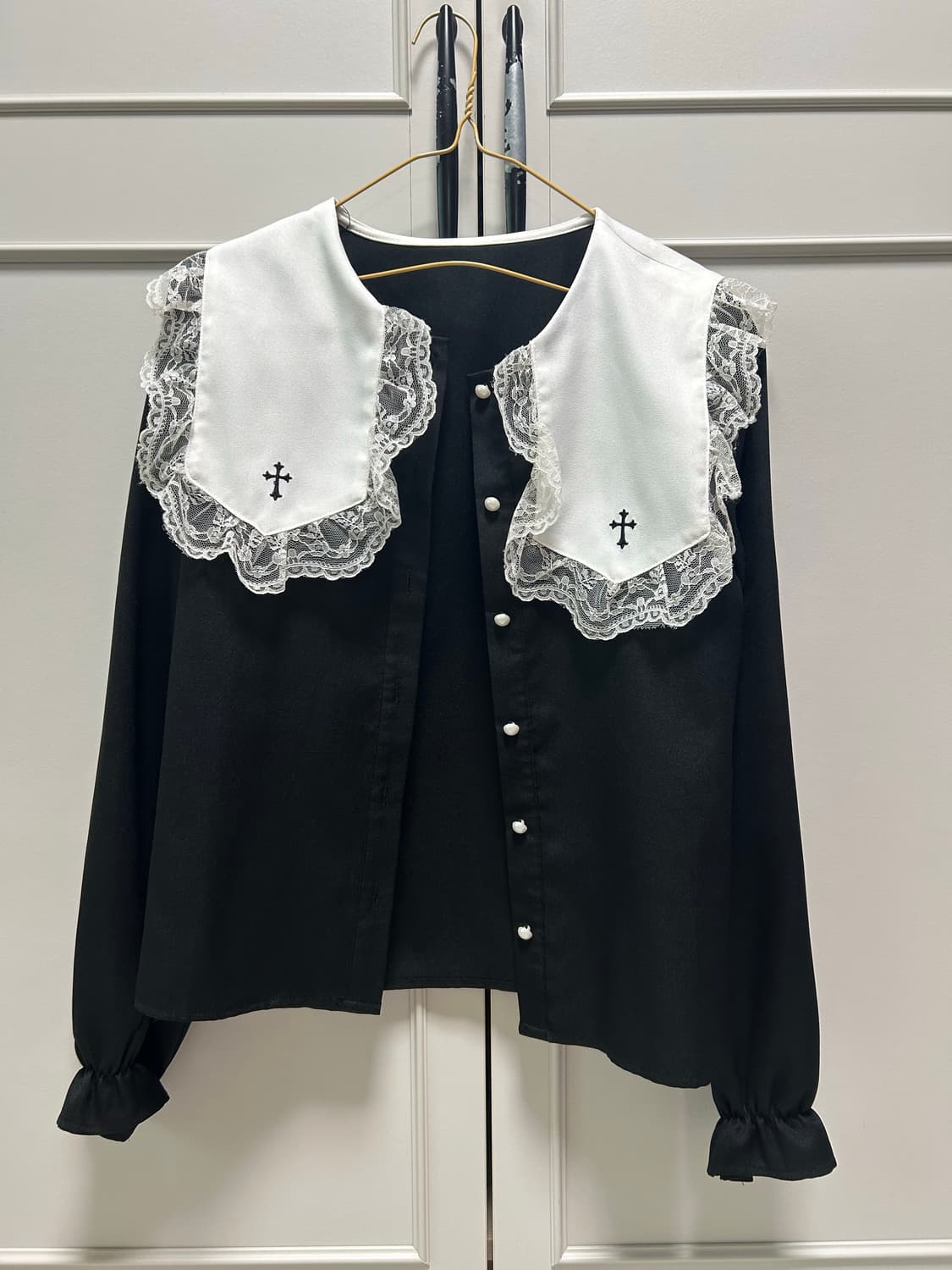 ma*rs 마즈 십자가 고딕 세일러 카라 블라우스 양산형 지뢰계 상품이미지1