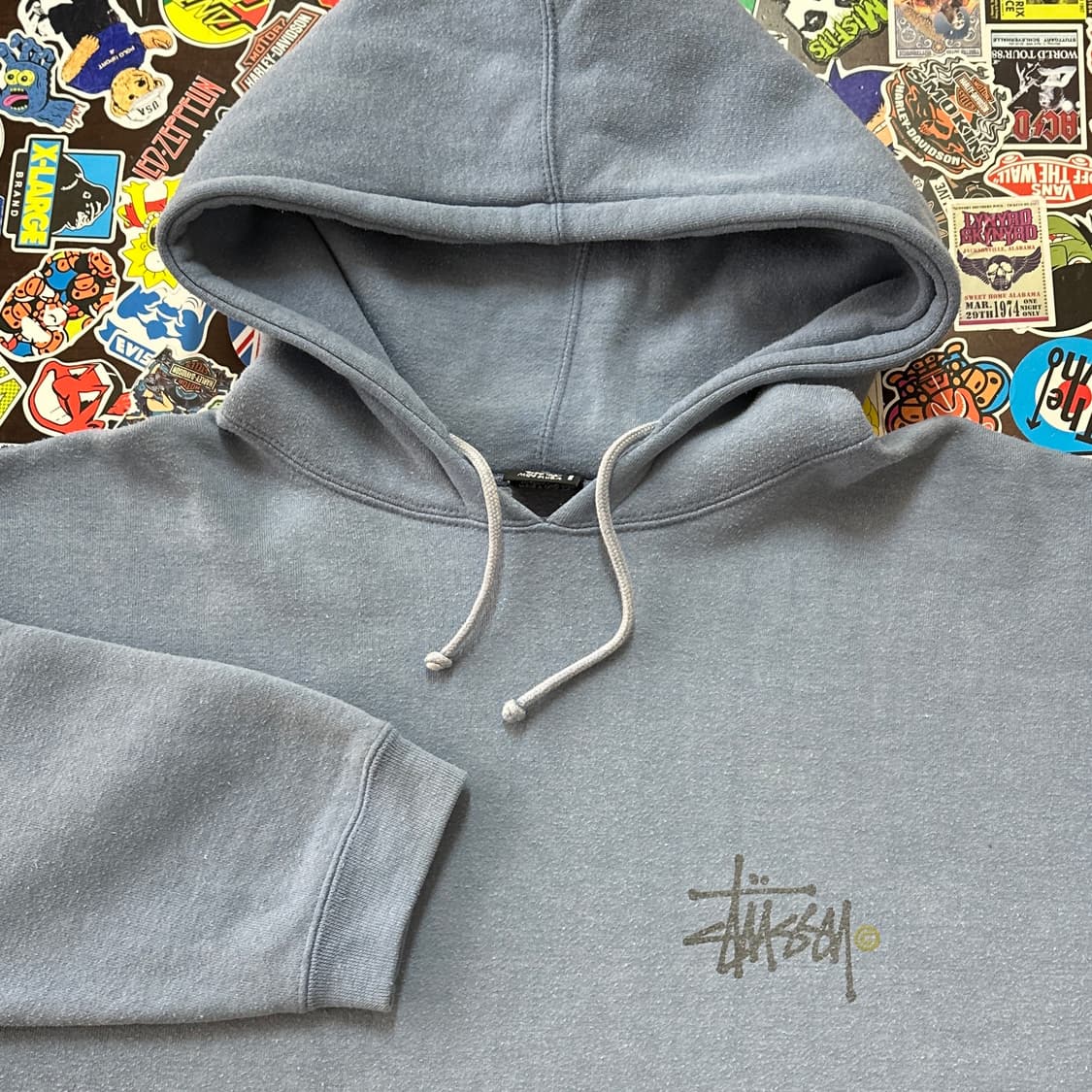 90s USA 올드 스투시 베이직 후디 후드티 XL 상품이미지4