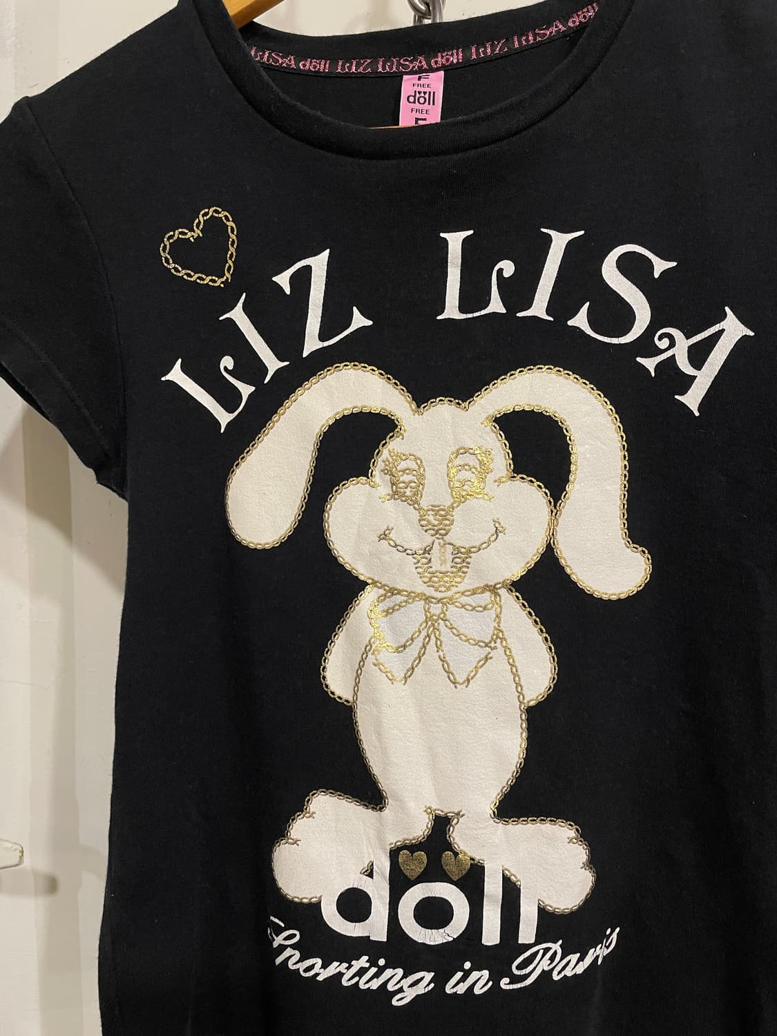 liz lisa doll 리즈리사돌 글리터 토끼 블랙 티셔츠 갸루 키치 상품이미지2