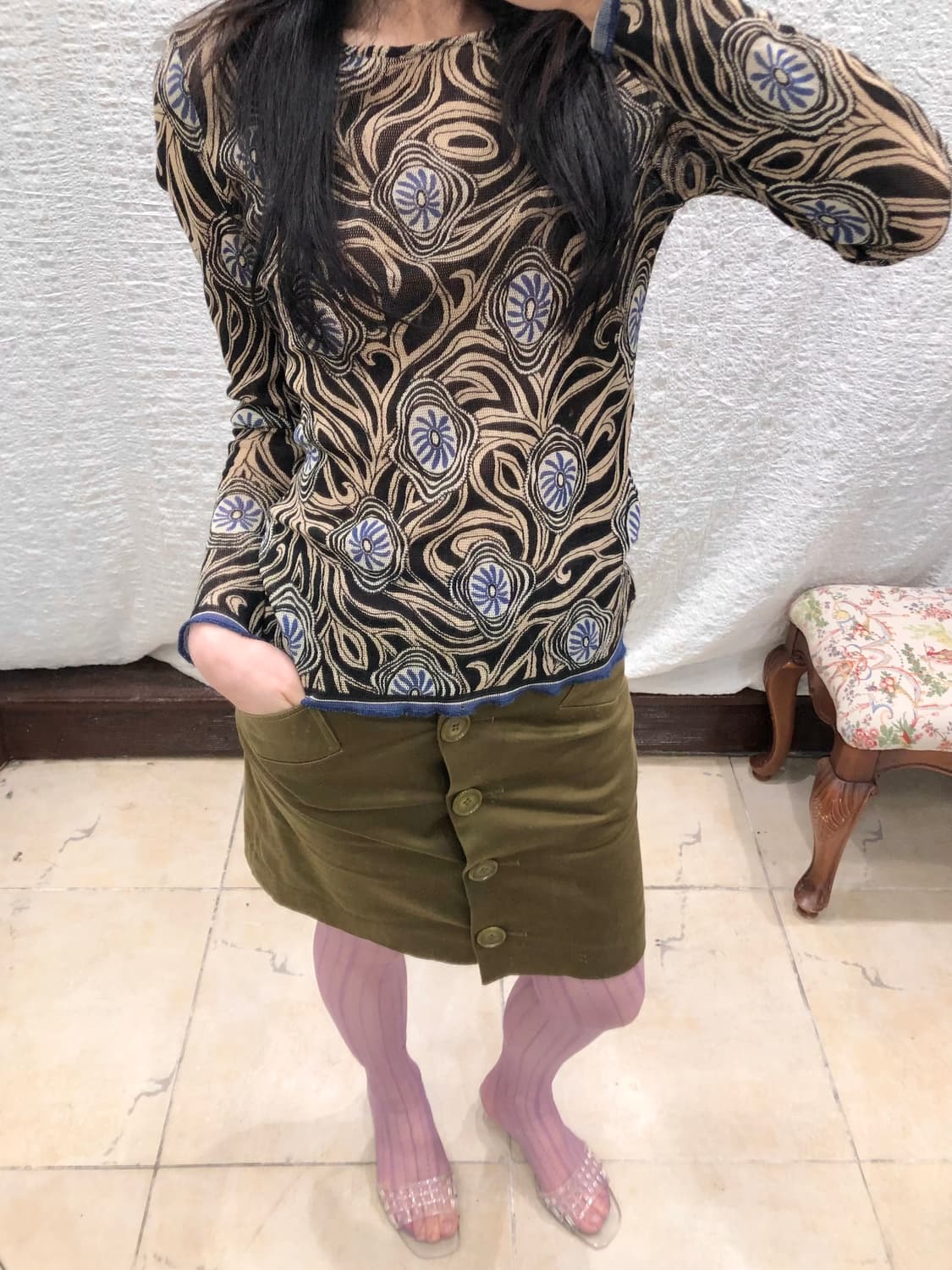 swirl garden sheer top 상품이미지5