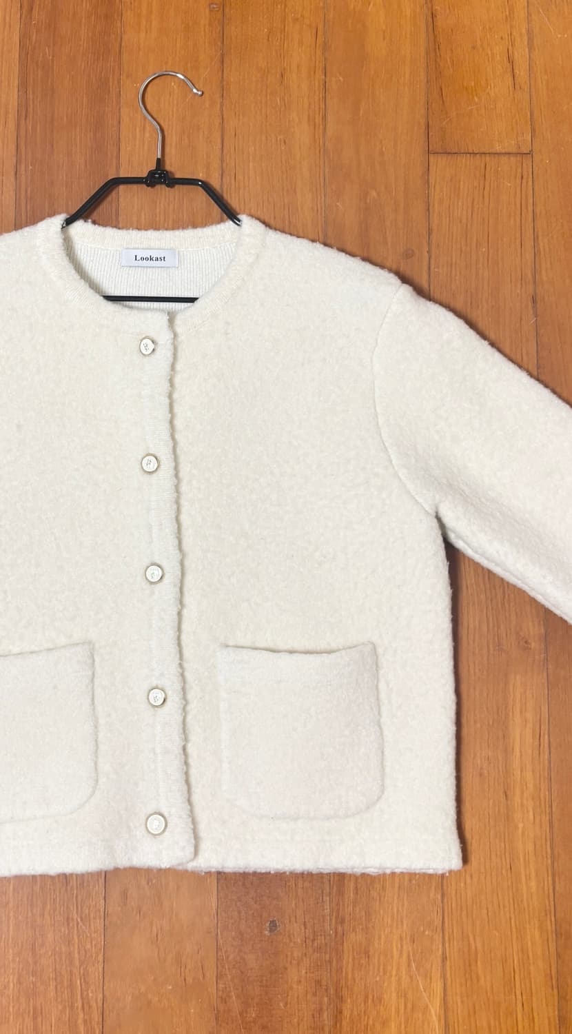 룩캐스트 화이트 퍼 가디건 상품이미지6