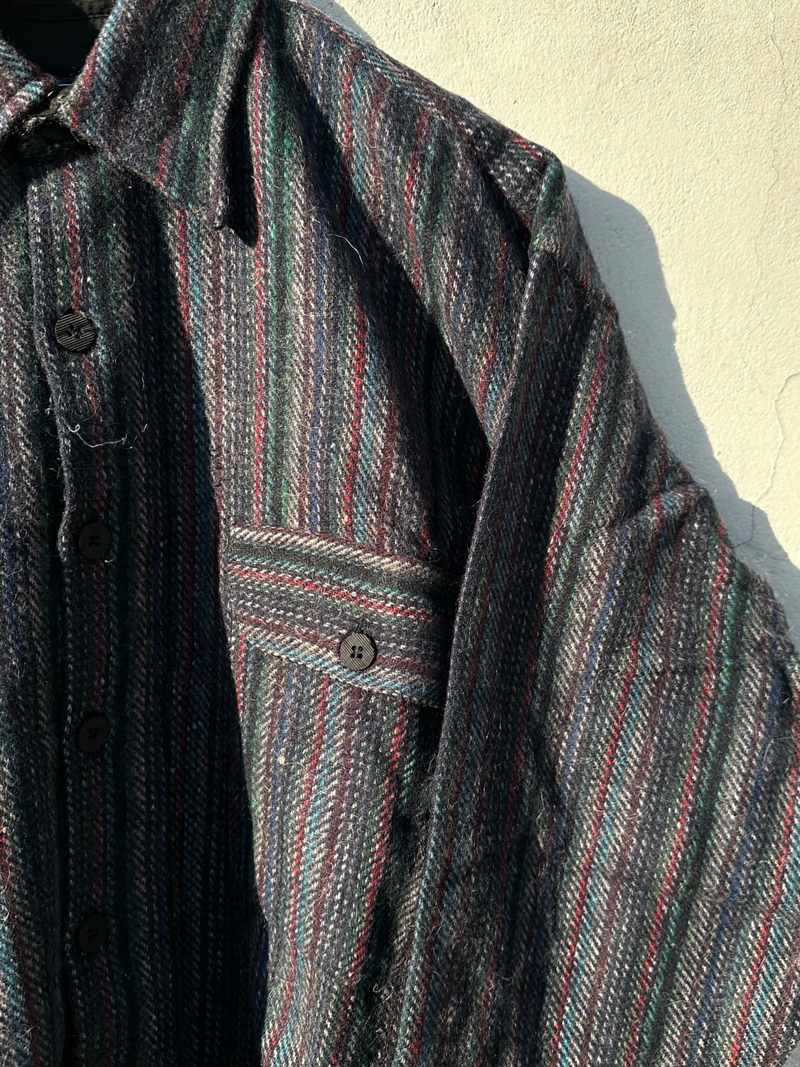 [XL] 90s 시에라퍼시픽 스트라이프 체크 울 셔츠 자켓 상품이미지4