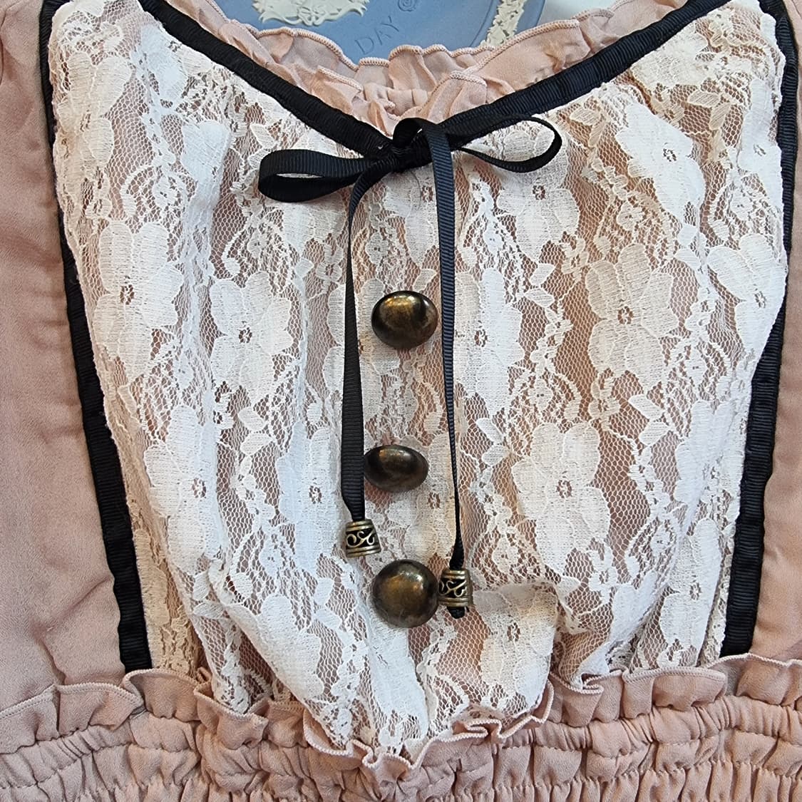 로맨틱 레이스 셔링 원피스 상품이미지5