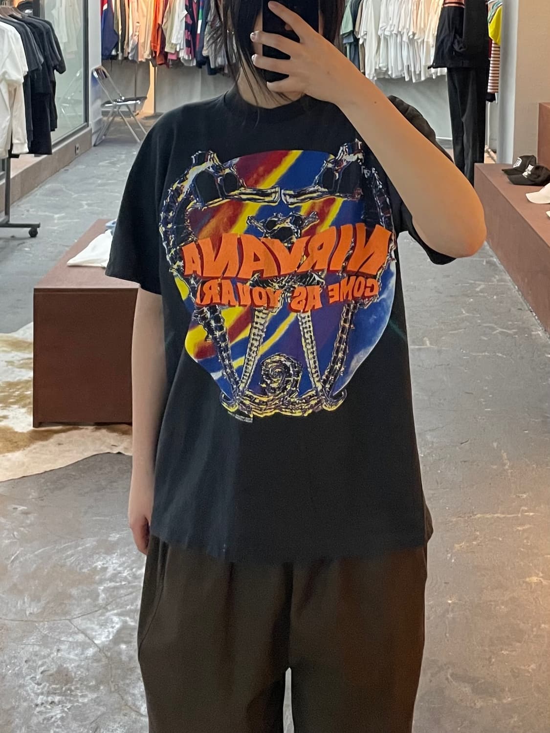 빈티지 너바나 밴드 프린팅 반팔 H2539 상품이미지1