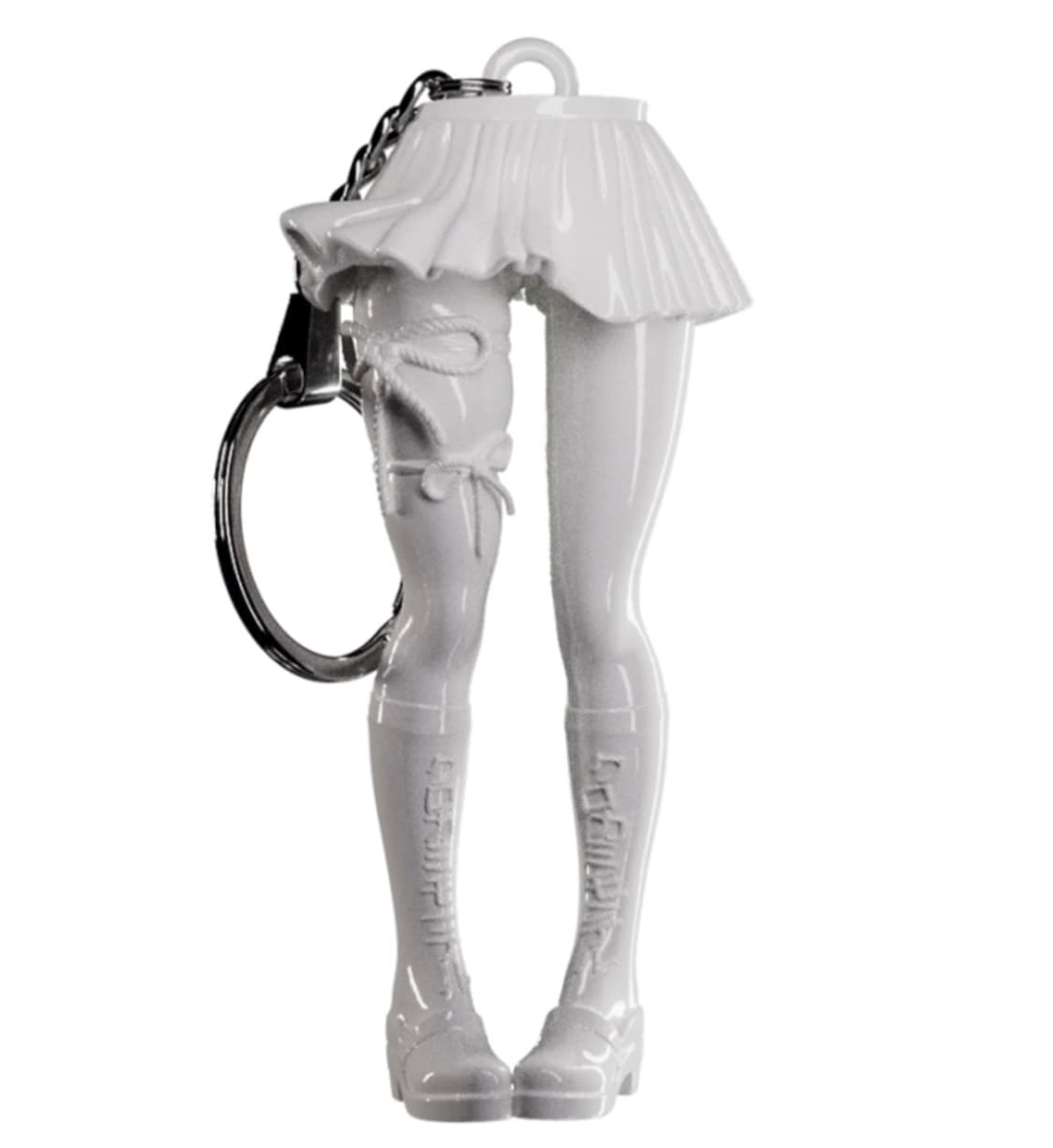 [새상품] 쿠로카미모텔 Leg White 키링 상품이미지1