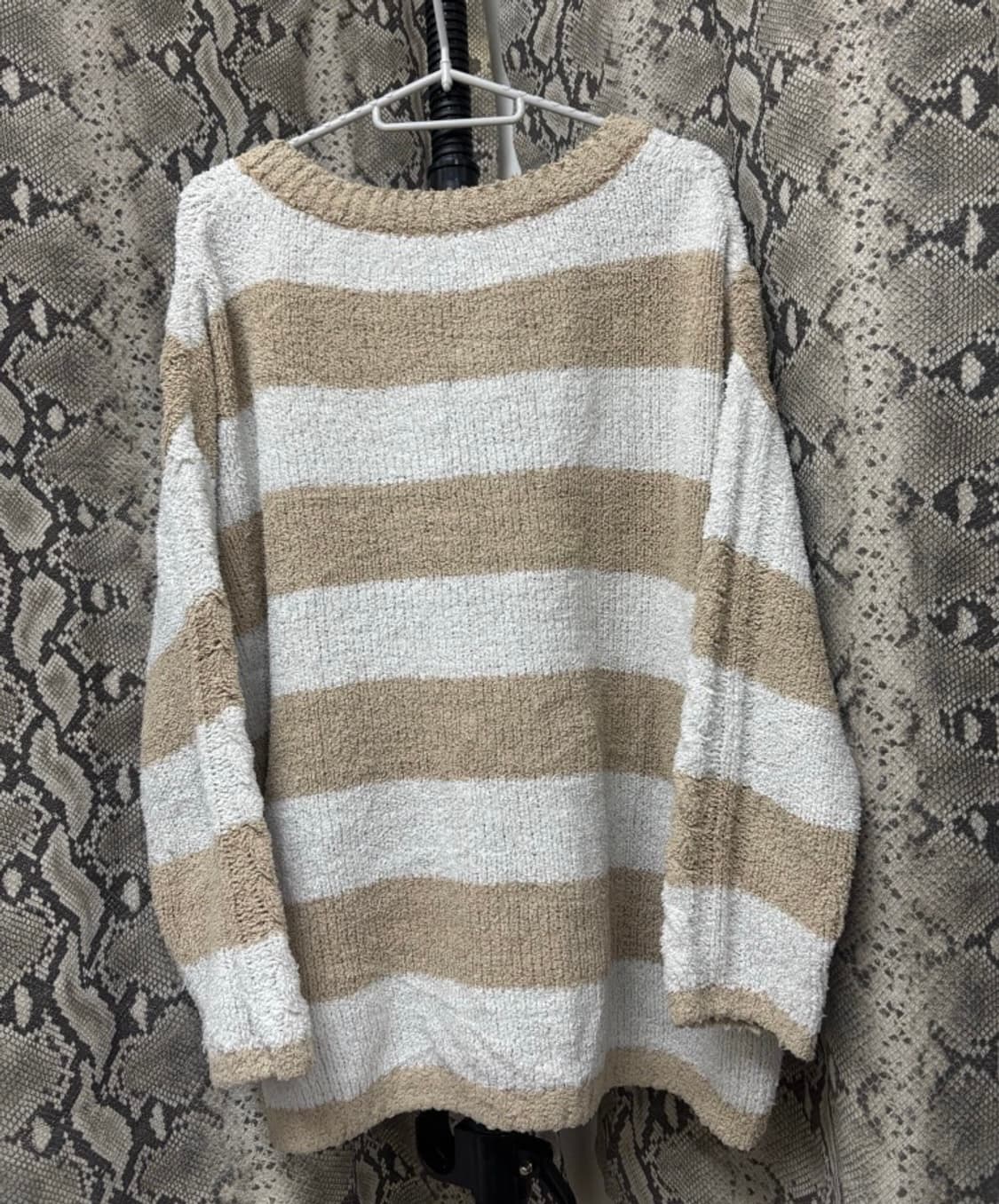 트랄라라 스트라이프 니트슬리브 라떼 y2k 상품이미지3