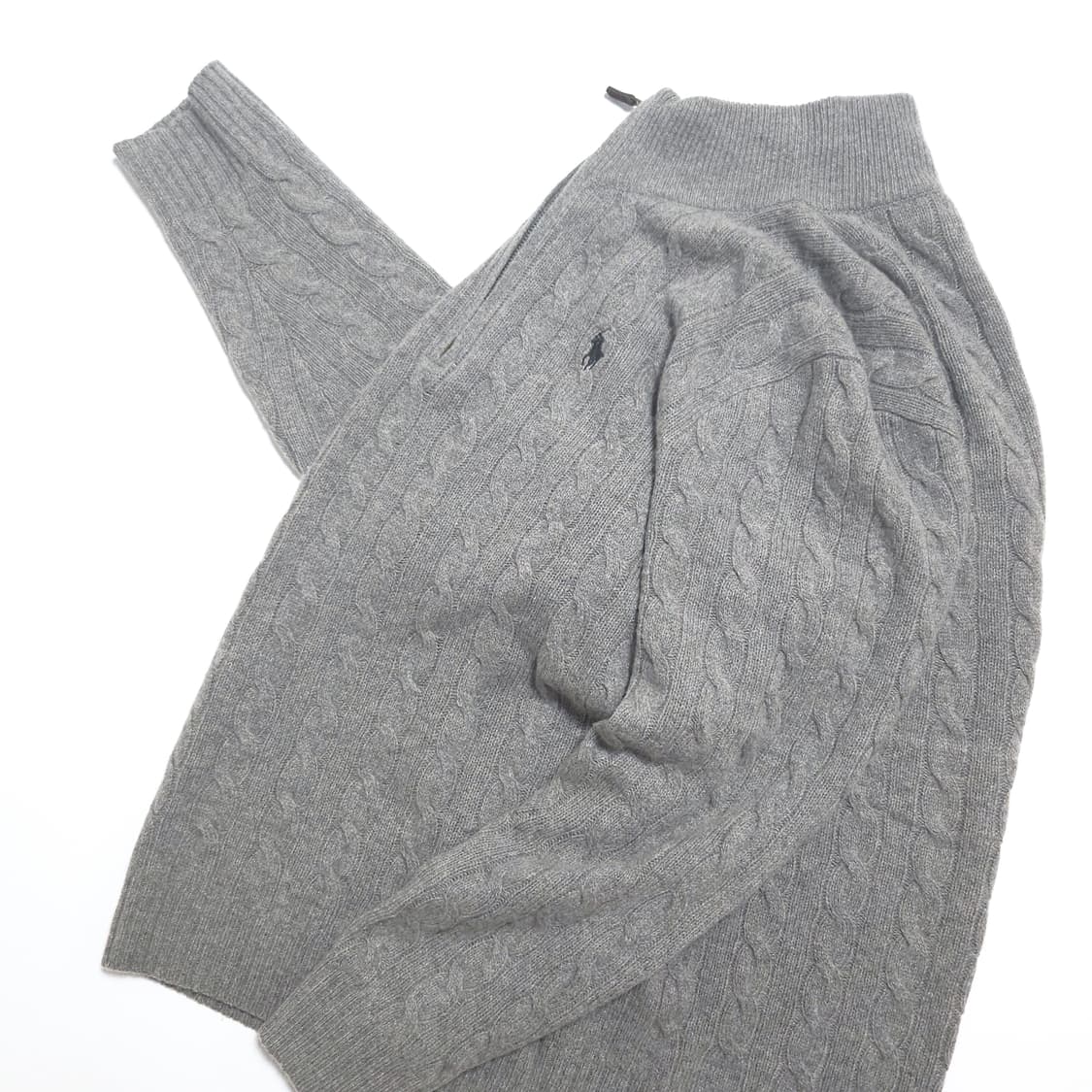 폴로 랄프로렌 울 캐시미어 꽈배기 하프집업 니트 상품이미지3