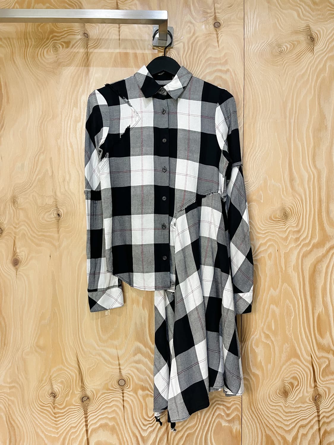 MM6 메종 마르지엘라 16s/s 언발란스 체크 셔츠 상품이미지1