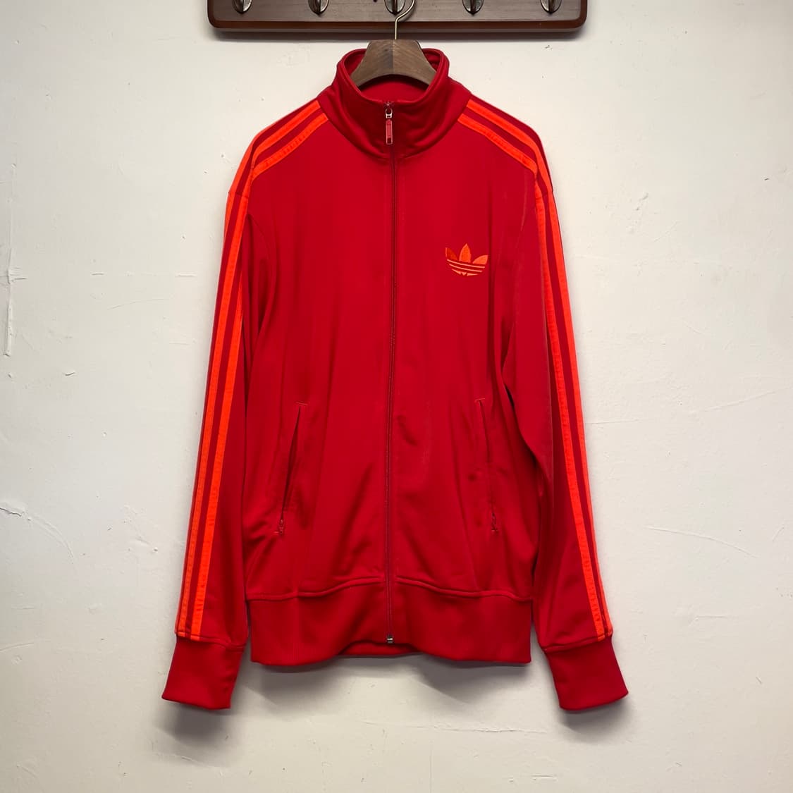 아디다스 파이어버드 형광 레드 져지 자켓  상품이미지1