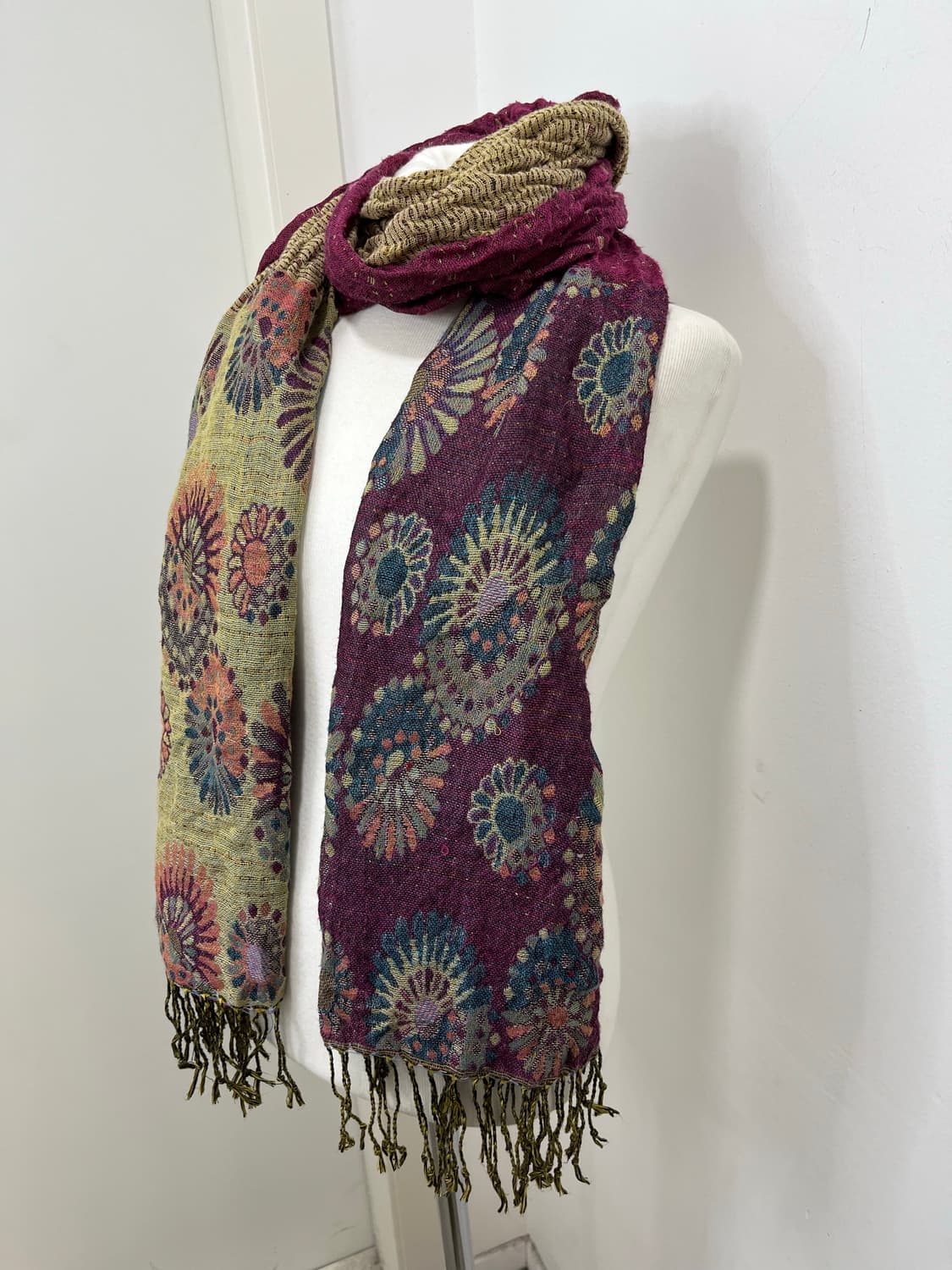 일본 빈티지 히피 집시 패턴 링클 머플러 상품이미지2