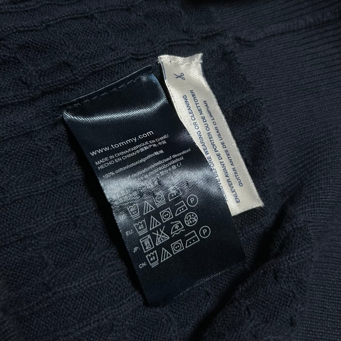 [S] Tommy 타미힐피거 우먼즈 네이비 케이블 라운드 니트 상품이미지6