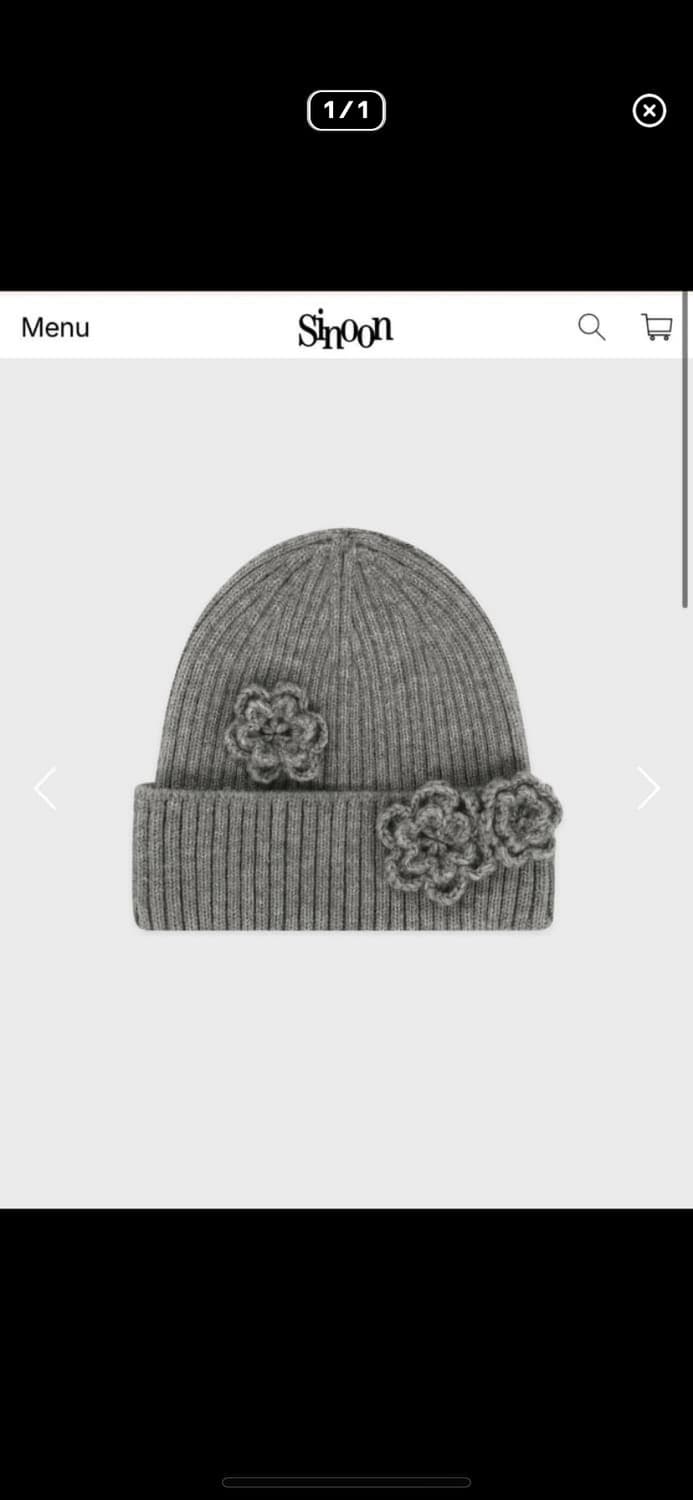 시눈 플라워 비니 멜란지 그레이 상품이미지1