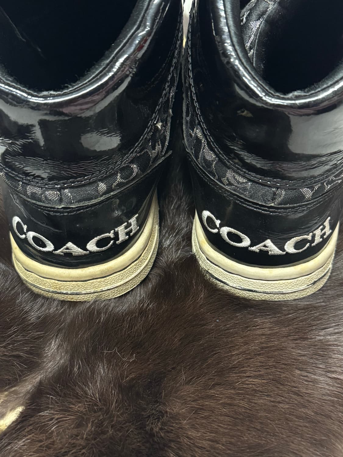 코치 갸루 시그니처 하이탑 스니커즈 블랙 상품이미지5