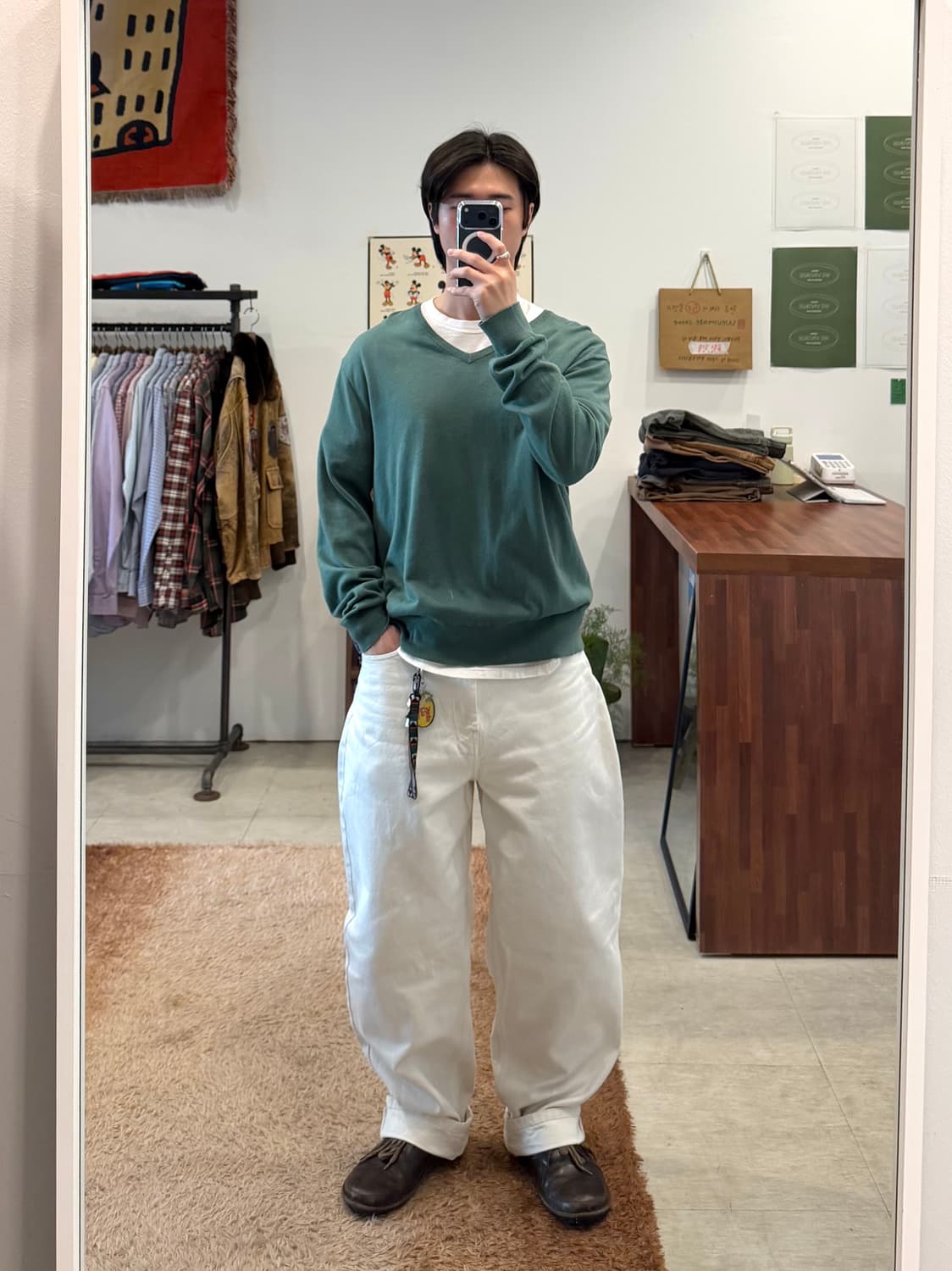 90-00s Polo RL 폴로 랄프로렌 캐시미어 코튼 브이넥 니트 상품이미지2