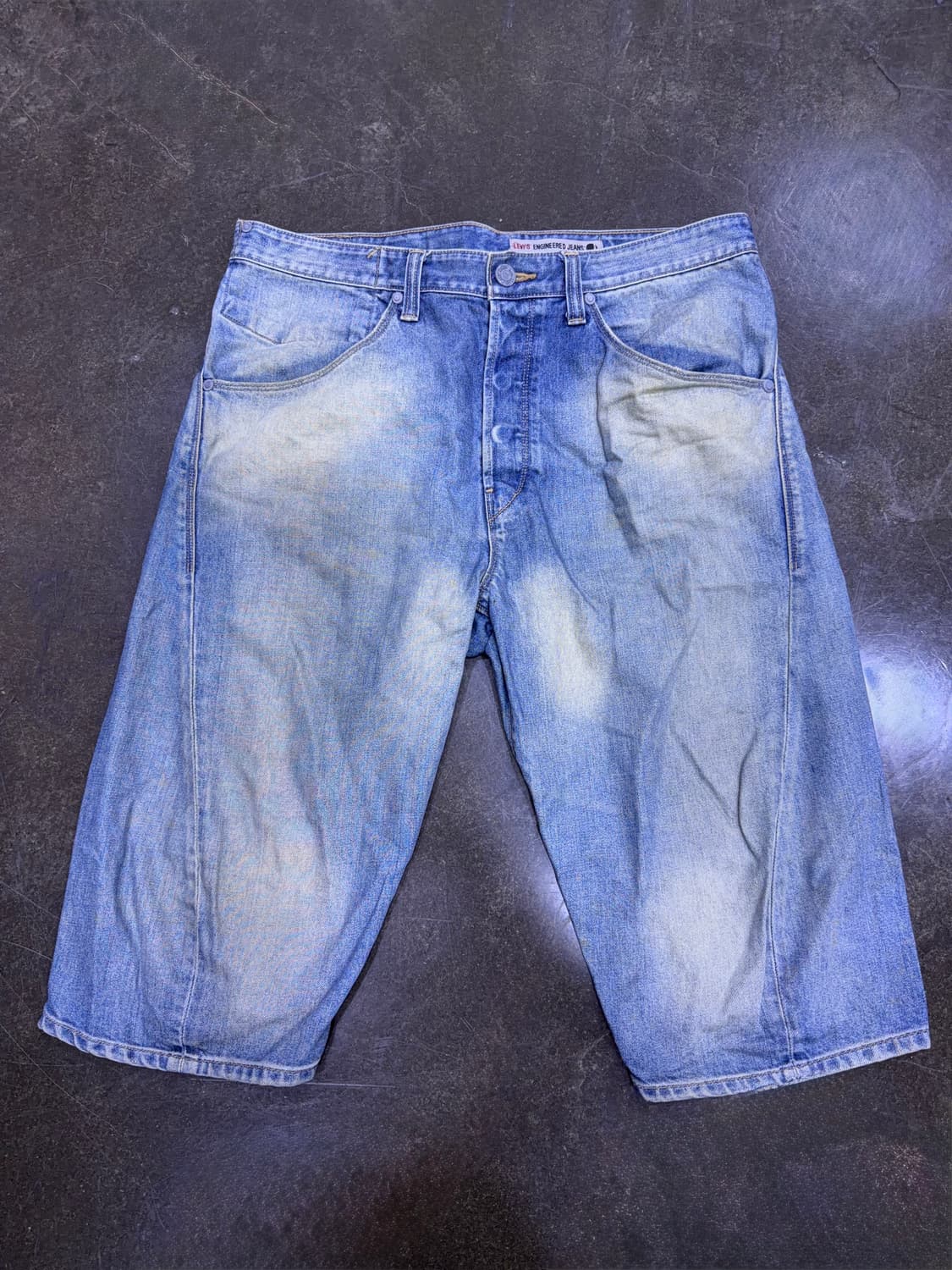 리바이스 엔지니어드진 백 벨트 빈티지 워싱 반바지 데님팬츠 36 상품이미지1