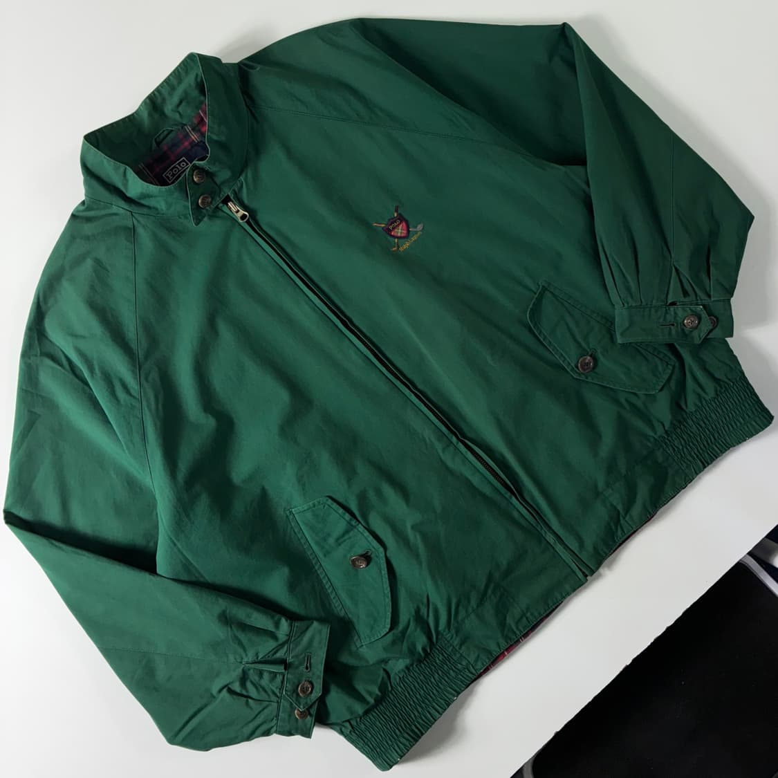 Polo 폴로 랄프로렌 90‘s 그린 쉴드로고 바리쿠다 헤링턴 자켓 상품이미지3