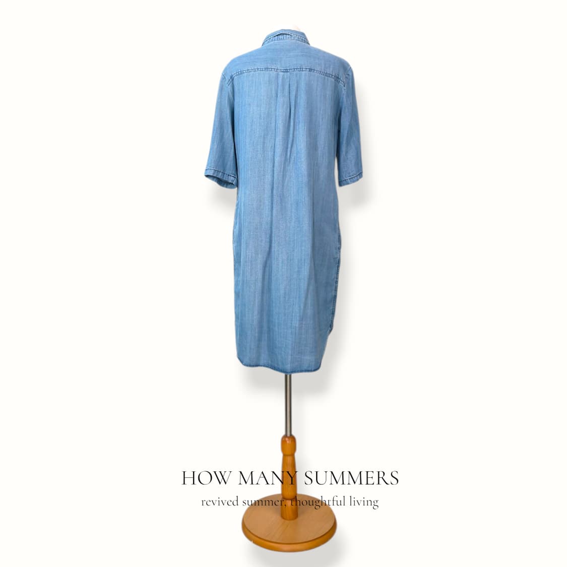 벨벳하트 텐셀 100 셔츠 원피스 M 연청 데님 튜닉 부드러운 상품이미지3
