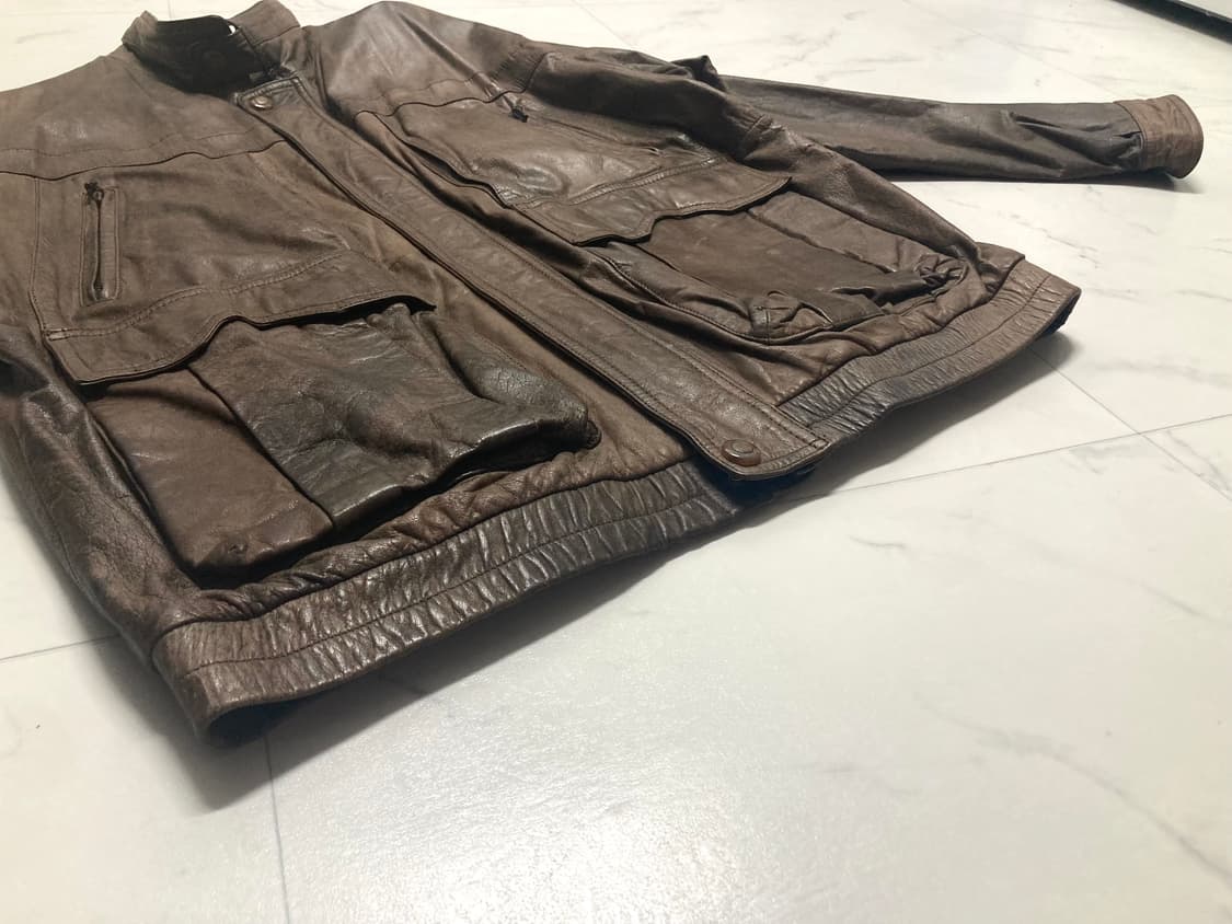 90s 스탠드카라 양가죽 램스킨 필드 봄버 자켓 105-110 상품이미지8