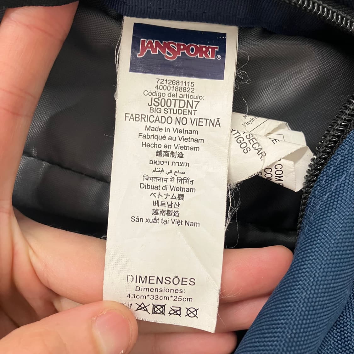 N46 잔스포츠 빅스튜던트 백팩 네이비 상품이미지7