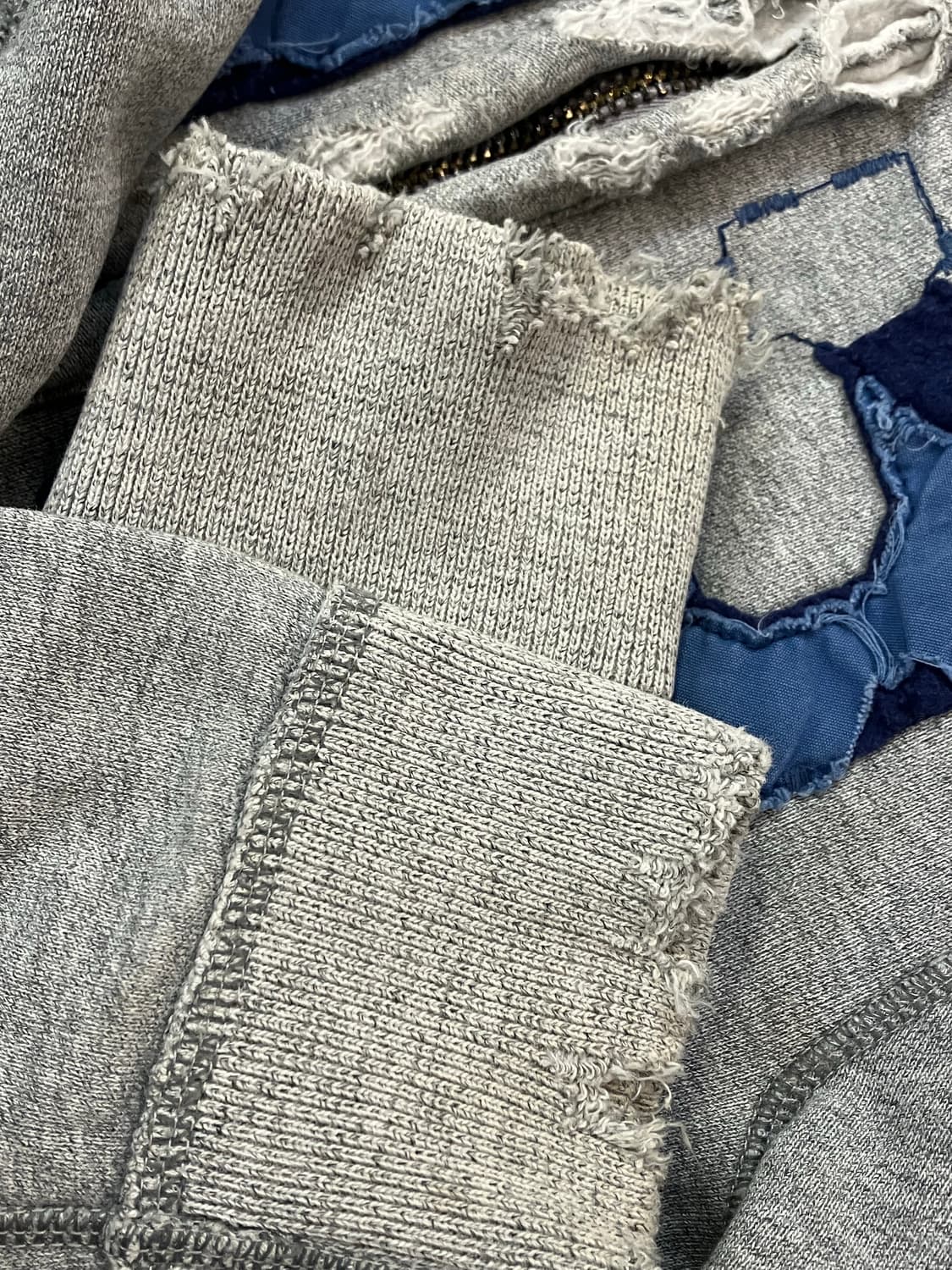 아베크롬비 데님 빅패치 와플 후드집업 그레이 S  #csz2514  상품이미지7