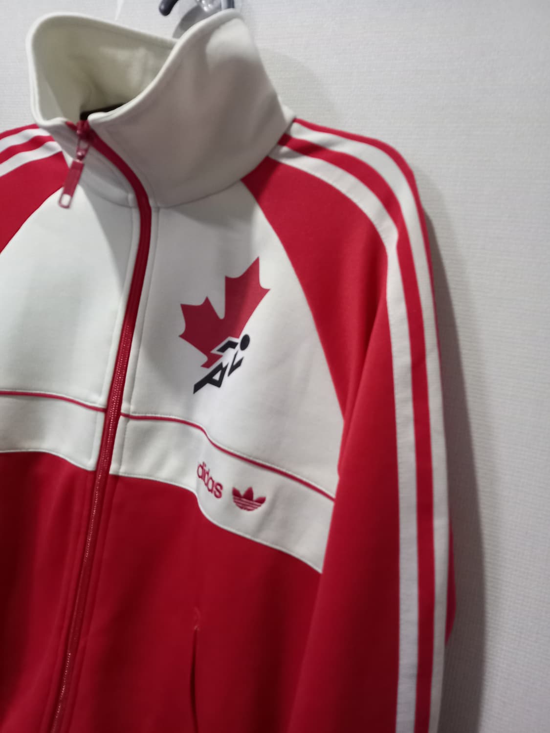 아디다스 캐나다 빨흰 트랙탑 저지 져지집업 95/M 상품이미지2
