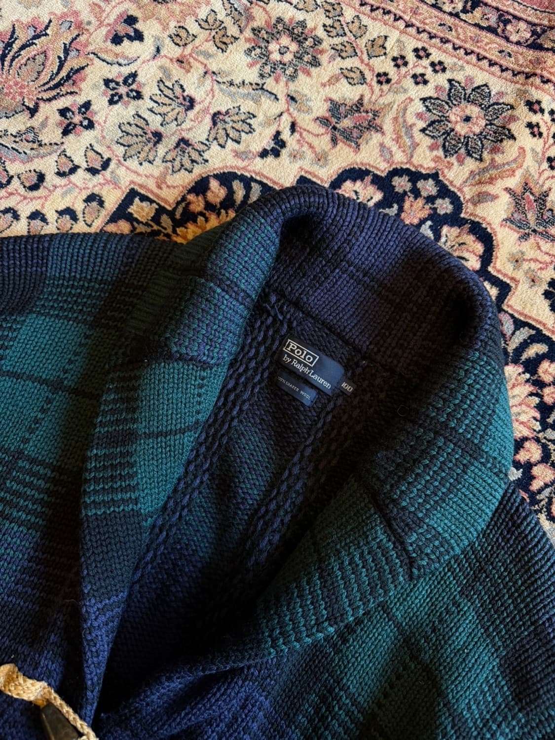 폴로 랄프로렌 블랙와치 숄칼라 가디건 100~105 상품이미지4